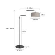 Bloeba-maavalaisin, musta/mutainen, korkeus 165 cm, chintz