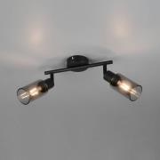 Mars-kohdevalaisin, pituus 48 cm, musta mattapintainen, 2-lamppuinen, ...