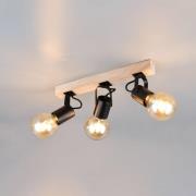 Kattovalaisin Lynar, musta, puu, metalli, pituus 42 cm, 3-lamppuinen.