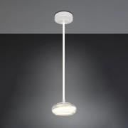 LED-riippuvalaisin Tarsia, mattavalkoinen, Ø 21 cm, lasi