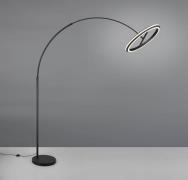 LED-kaari-lattiavalo Amador, musta, korkeus 205 cm, metalli