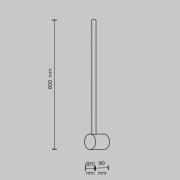 Maytoni LED-seinävalaisin Light stick, musta, korkeus 60 cm