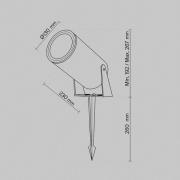 Maytoni LED-maapiikkikohdevalo Bern, grafiitti, Ø 13 cm, IP65