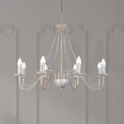 Malbo-kattokruunu, valkokulta, metalli, 8-lamppuinen, E14