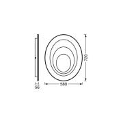 OSRAM LED-kattovalaisin ORBIS SPIRAL OVAL, Ø 72 cm valkoinen 63 W