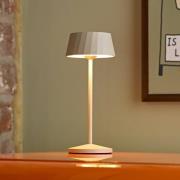 LED-akku-pöytälamppu Facetta, 3 kpl, beige, 22 cm, IP44