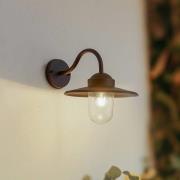 Lindby ulkoseinävalaisin Bilma, ruosteenvärinen, lasi, 29 cm