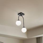 Kattovalaisin Bandi, musta/opaali, 2-lamppuinen, G9