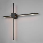 LED-seinävalaisin Cassino, mattamusta, leveys 67 cm, metalli