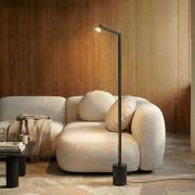 Lucande LED-lattiavalaisin Steve, musta, 130 cm, himmennettävä