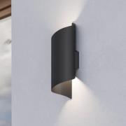 LED-ulkoseinälamppu Montarello, musta, korkeus 27 cm, metalli