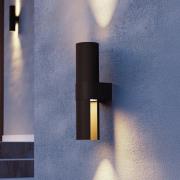 LED-ulkoseinälamppu Montelauro, musta, korkeus 32 cm, metalli