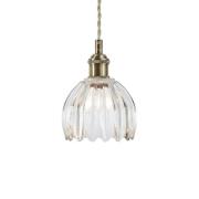 Gota-riippuvalaisin, vanha messinki/kirkas, lasi, Ø 13 cm, pistoke