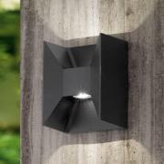 Morino-LED-ulkoseinälamppu, musta, korkeus 18 cm, metallia