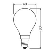 OSRAM LED-lamppu, pisaranmuotoinen, E14, 3,4 W, mattapintainen, 2700 K...
