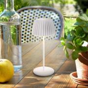 LED-akkukäyttöinen pöytälamppu Brilo unplugged Riffle, 20 cm, valkoine...