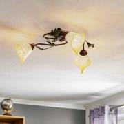 Kattovalaisin Quercia 3-lamppuinen kerma/pronssi/vihreä