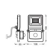 OSRAM kohdevalaisin ulos ENDURA FLOOD, valkoinen, anturi 20 W 830 IP44