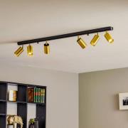 Kattokohdevalo Eye Spot 6-lamppuinen, musta/messinki