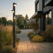 Lucande LED-ulkovalaisin Velira, musta, 220 cm, 3-lamppuinen