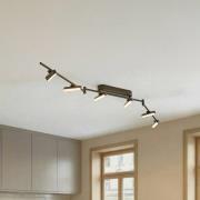 Lindby LED-valonheitin Eldrin, musta, 6 valoa, valonauhat