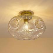 Lindby kattovalaisin Lelia, keltainen, lasi, Ø 35 cm