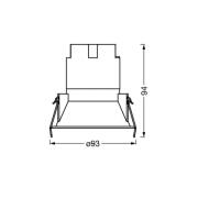 OSRAM LED-upotettava spotti TWIST, valkoinen/musta 840 Ø 9,3 cm metall...