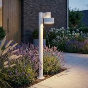 Lucande LED-pylväsvalaisin Elune, harmaa, liiketunnistin, IP44, korkeu...