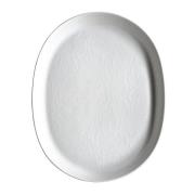 Valkoinen puinen ovaalinmuotoinen lautanen 36 cm
