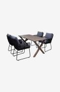 LifestyleGardenPöytä 150 cm & 4 kpl Mikado-tuolejaRuskeaRuokailuryhmät...