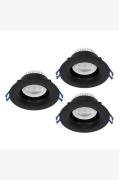 EGLOUpotettu valo Salabate 88 Mm Set Of 3MustaKohdevalaisimet- Homeroo...