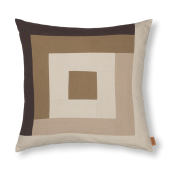 ferm LIVING Border patchwork tyynynpäällinen 50x50 cm Coffee-dark sand