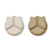 Liewood Stacy jaettu lastenlautanen 2-pack Sandy-Oat