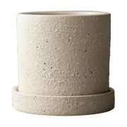 DBKD Grow ruukku Ø10 cm aluslautasella Creme structure