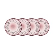 Lyngby Glas Sorrento leipälautanen Ø 16 cm 4-pakkaus Vaaleanpunainen