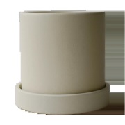 DBKD Grow ruukku Ø10 cm aluslautasella Sandy creme