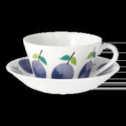 Gustavsbergs Porslinsfabrik Prunus teekuppi alustalla Ø15,3 cm 25 cl