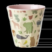 RICE Rice melamiinikuppi medium Sweet Jungle Print-Soft Pink