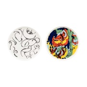 Marimekko Vildstjälk & Kraftmo lautanen Ø25 cm 2 osaa White-black-mult...