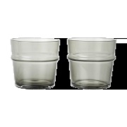 Ferm Living Boya juomalasi matala 30 cl 2-pack. Savustettu harmaa