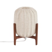 Watt & Veke Prisma pöytälamppu Dark ash-Natural, Mini Ø16×24,3 cm