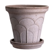 Bergs Potter Fleur ruukku aluslautasella 2 osaa Grey, Ø14 cm