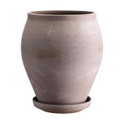 Bergs Potter Delphi ruukku aluslautasella 2 osaa Grey, Ø22 cm, korkea