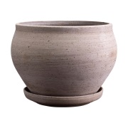 Bergs Potter Delphi ruukku aluslautasella 2 osaa Grey, Ø24 cm, matala