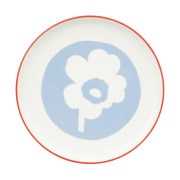 Marimekko Unikko lautanen Ø 20 cm Valkoinen vaaleansininen oranssinpun...