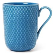 Lyngby Porcelæn Rhombe Color muki kahvalla 33 cl, sininen