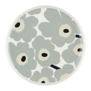 Marimekko Unikko lautanen 25 cm, valkoinen/harmaa/hiekka/sininen