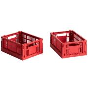 HAY Colour Crate säilytyslaatikko mini 2 kpl, red