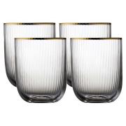 Lyngby Glas - Palermo Gold Tumbler Lasi 35 cl 4 kpl