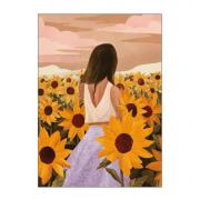 Poster & Frame - Goed Blauw Juliste 50x70 cm Sunflower evenings